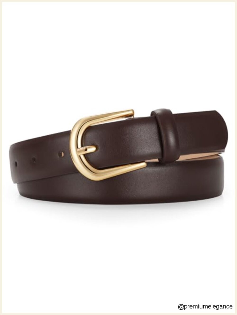 Faux Leather Belt for Women with Gold Buckle